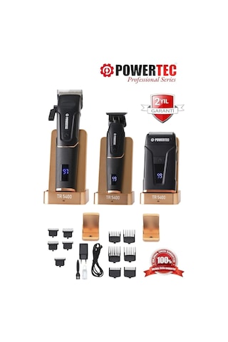 Powertec TR-5400 Saç & Sakal & Ense Profesyonel Tıraş Makinesi Seti