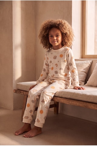 Katia&bony Çocuk Gezegen Desenli Pijama Takımı Ekru Ekru