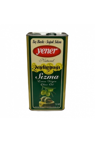 5 Lt Yener Taş Baskı Soğuk Sıkım Zeytin Yağı Yeni Mahsül 2025-2026