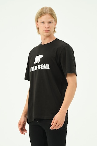 Rich Erkek T-shirt Ayı Baskılı Bear Tişört SIYAH