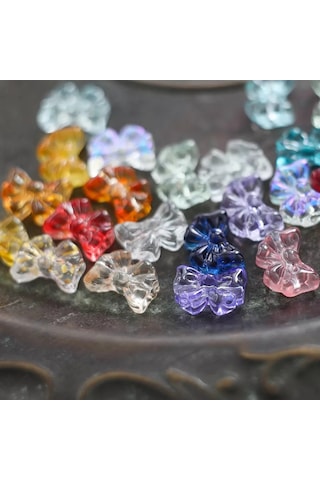 Kafebizu Cam Boncuk Fiyonklar 20 Adet 14x10 Mm Renk Karışıklığı 198061920