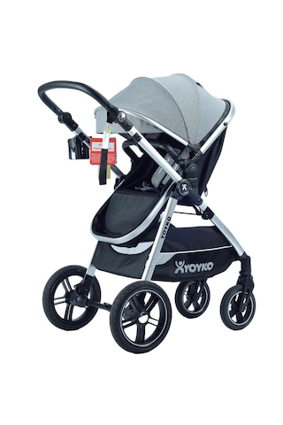 Yoyko Luxury İ-size Travel Sistem Bebek Arabası 3 İn 1 Gri Silver