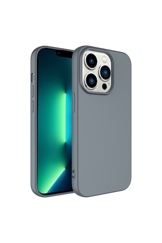 Techaks Apple Uyumlu iPhone 14 Pro Max Kılıf Zore Lsr Lansman Kapak - Gri Gri