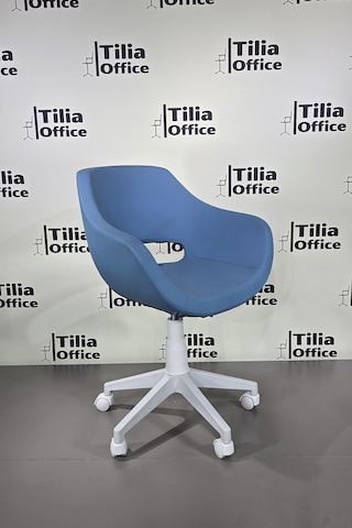 Monaco Çalışma Kesim Çocuk Koltuğu Beyaz Ayak Açık Mavi