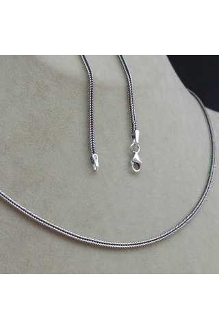 925 Ayar Gümüş Tilki Kuyruğu Model Kolye 1.6 Mm 60 Cm