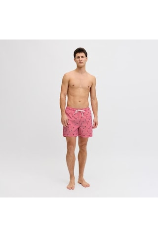 Jack&jones Jack Jones Şort Mayo Maui Breeze Mini Stripe Kırmızı