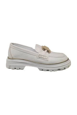Ventes Demir Aksesuarlı Kadın Loafer Ayakkabı 989515-28z Beyaz