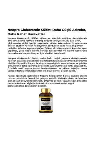 Neopro Glikozamin Sülfat 1500 Mg 60 Tablet Takviye Edici Gıda