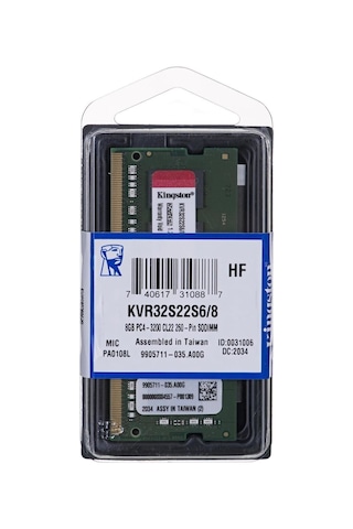 Kingston KVR32S22S6/8 8 GB DDR4 3200 MHz CL22 Notebook Ram
