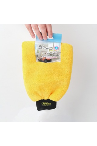 Wilma Secret Mikrofiber Araç Yıkama Eldiveni Sarı Çift Taraflı Ot