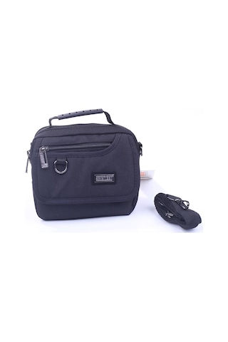 Seventeen 1022 Orta Siyah Erkek Cırtlı Kapaklı El ve Omuz Çantası