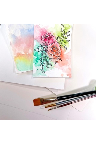 50 Yaprak Suluboya Kağıdı Beyaz Soğuk Pres 300gsm, 9x12