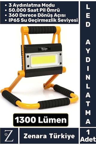 Premium Uzun Ömürlü Kamp Avcı Deprem 3 Modlu 360 Derece Döner Şarjlı 1300 Lümen Led Aydınlatma