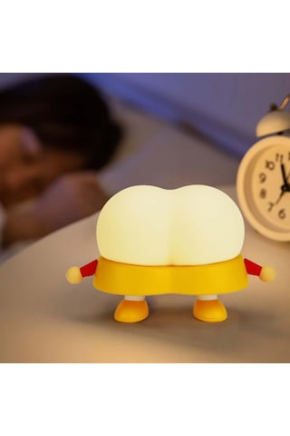 Homyl Başucu Çocuklar Komidin Için Led Gece Lambası Silikon Beyaz Çok Renkli