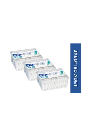 Emniyetli Kulak Temizleme Çubuğu Seti (60x3 180 Adet)