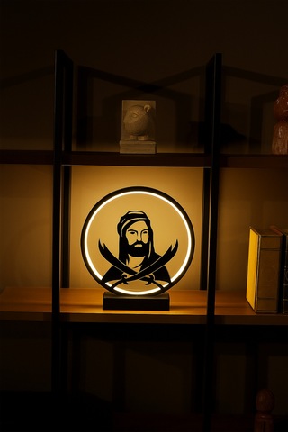 Çift Figürlü Kablolu Led Masa Lambası Dekoratif Anlamlı Tasarım Aydınlatma Çiftkılıç