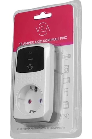 Vea Ve-25532 16a 4000w Tekli Akım Korumalı Priz Aşırı Yüksek Gerilim 1