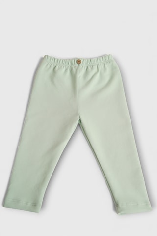 Pamuk Yumuşak Esnek Kumaş Bebek Çocuk Tayt Su Yeşili