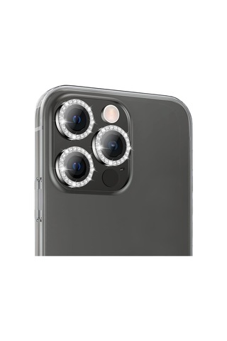 Buff Iphone Uyumlu 14 Pro / 14 Pro Max Uyumlu Diamond Lens Koruyucu Gri