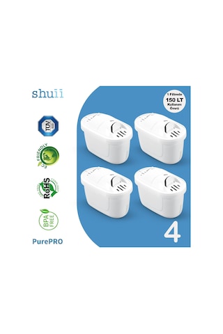 Purepro I Su Arıtma Sürahisi Filtresi 4 Adet Filtre I Jugg Ve Brita Maxtra + Pro İle Uyumlu