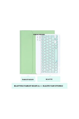 Apple Uyumlu iPad Pro 4. Nesil M2 2022 11 Inç Bluetooth Klavyeli Kılıf Kalem Bölmeli Türkçe Klavye Kılıf