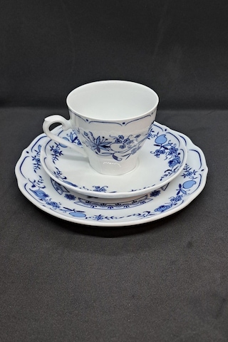 Graff Von Henneberg Saman Desen Duble Vintage Kahve Fincanı 3 Parça 180 Ml Mavi