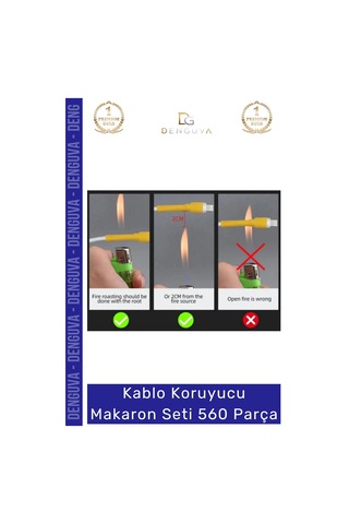 Makaronseti Isı Büzüşmeli Daralan Kablo Koruma Elektriksel İzolasyon Termal Makaron Seti 560 Parça