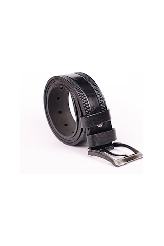 Manda Derisi Rugan Erkek Kemeri Hakiki Deri 3 CM Siyah