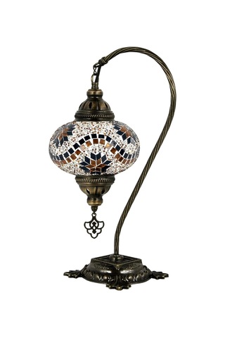Mozaik Lamba Osmanlı Otantik Renkli Camlı El Yapımı Abajur Amber