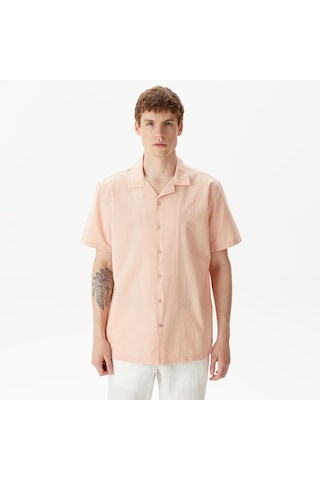 Nautica Erkek Turuncu Classic Fit Kısa Kollu Gömlek Çizgili W45407t Turuncu