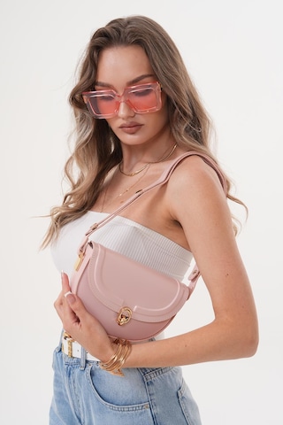 Acı Kahverengi Suni Deri Ayarlanabilir Askılı El ,kol Ve Omuz Çantası Açık Pembe