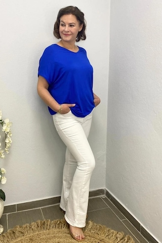 Mia Butik Büyük Beden Beyaz Full Likra İspanyol Paça Jean Beyaz
