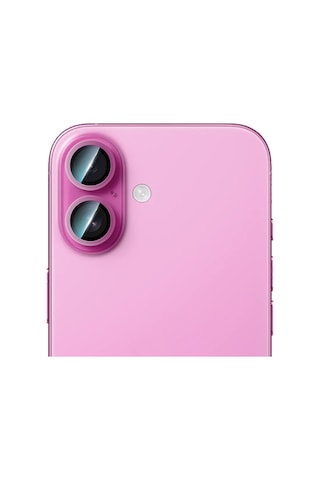 Apple Uyumlu iPhone 16 Caseworld Alloy Serisi Oleofobik Anti Reflective Kamera Lens Koruyucu Pembe