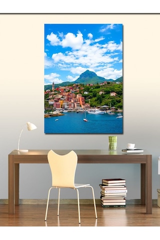 Kanvas Tablo Akdeniz Kıyı Köyü 70cmx100cm