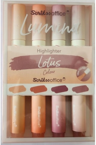 Scrikss Lumina Lotus Fosforlu Kalem 4'lü Set Çok Renkli