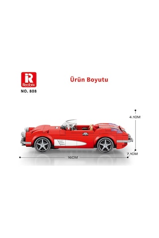 Reobrix Creator 808 Chevrolet Corvette C1 Spor Araba Yaratıcı Yapı Blok Seti Building Blocks - 311 Parça