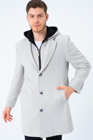 Plt8395 Dewberry Battal Palto-Desenli Bej-Desenli Bej