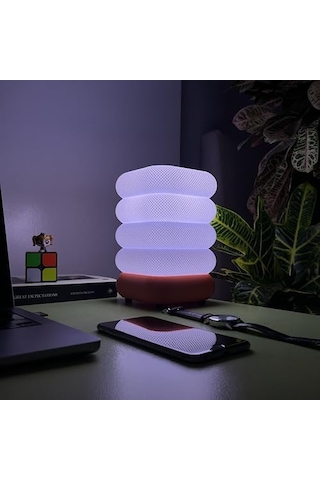 Zen Dalga Rgb Masa Lambası Wifi Akıllı Gece Lambası, Sesli Komut, 16 Milyon Renk E27 Led, Akıllı Ampul Dahil, Yatak Odası Salon Dekoratif Ambiyans Aydınlatma Diğer