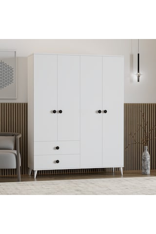 Opal 4 Kapaklı 2 Çekmeceli Gardırop