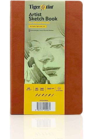 Tigertint Sert Kapak Eskiz Defteri 140 G A5 80 Yaprak Taba 100140509