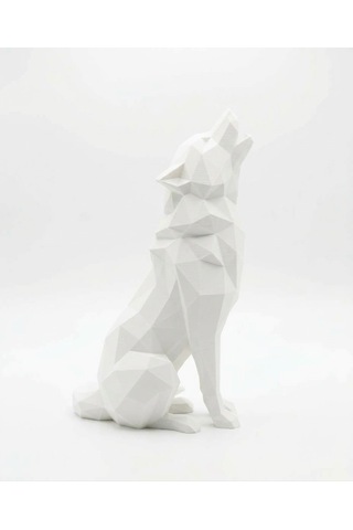 3d Geometrik Kurt Biblo/dekor 18cm Beyaz