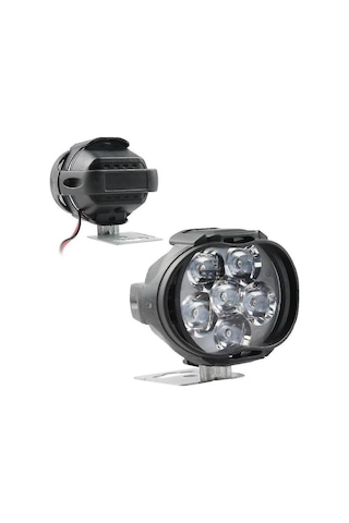 2 Adet 6 Ledli Motosiklet Scooter Uyumlu Led Sis Farı Çakar Ve Sabit Mod Açma Kapatma Tuşlu Lamba