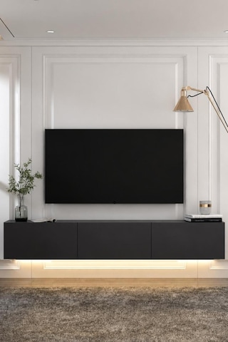 180dhdtdal1a Sadem Led Işıklı Duvara Monte Tv Sehpası Antrasit