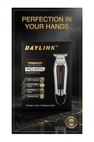 Daylink Rd-855 T-bıçak Saç, Sakal, Ense, Çizim Ve Lazer Epilasyon Öncesi Şarjlı Tıraş Makinesi 180 Dk