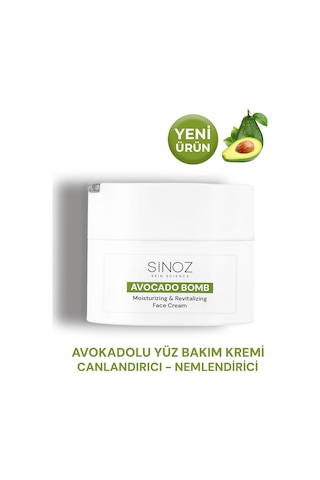 Sinoz Avokado Bomb Canlandırıcı ve Nemlendirici Yüz Bakım Kremi 50 ML