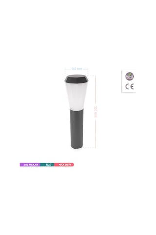 ACK Comet 500 - E27 Bahçe Aydınlatma Armatürü 50cm Diğer