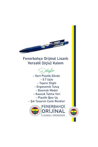 Fenerbahçe Orijinal Lisanslı Lacivert Versatil Uçlu Kalem 0.7 Hediyelik Ahşap Kutulu Lacivert