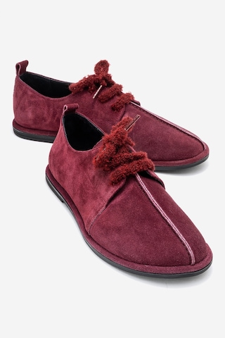 Luvishoes Luvi Shoes Denora Bordo Süet Hakiki Deri Kadın Günlük Ayakkabı Bordo