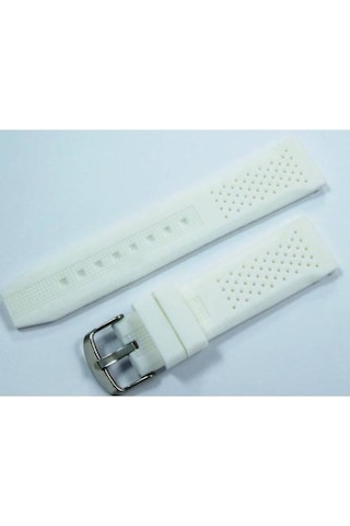 Lacost Model Silikon Saat Kordonu Beyaz 24Mm Slikon Saat Kayışı