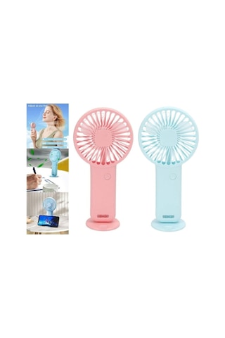 2 Adet Mini Fan,telefon Tutucu,portatif El Vantilatörü Pembe,mavi 9,3x19cm